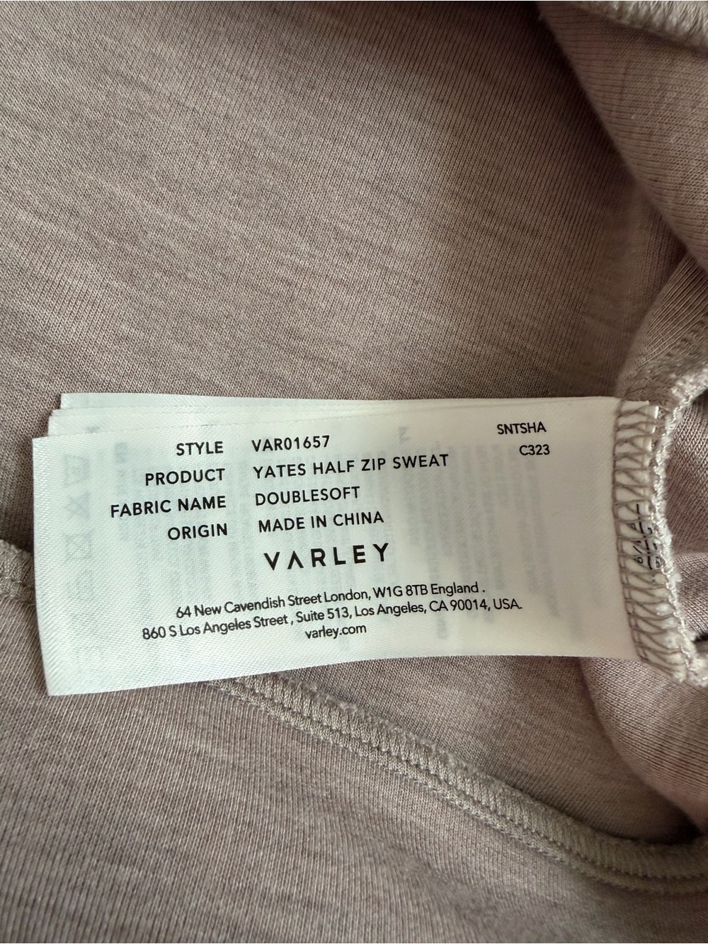Varley Yates Half-Zip Sweatshirt Doublesoft Beige Women's Size Med - Picture 6 of 11